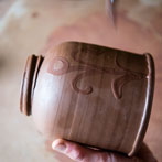 Patia Davis making a screw-top jar at Wobage Farm 2016